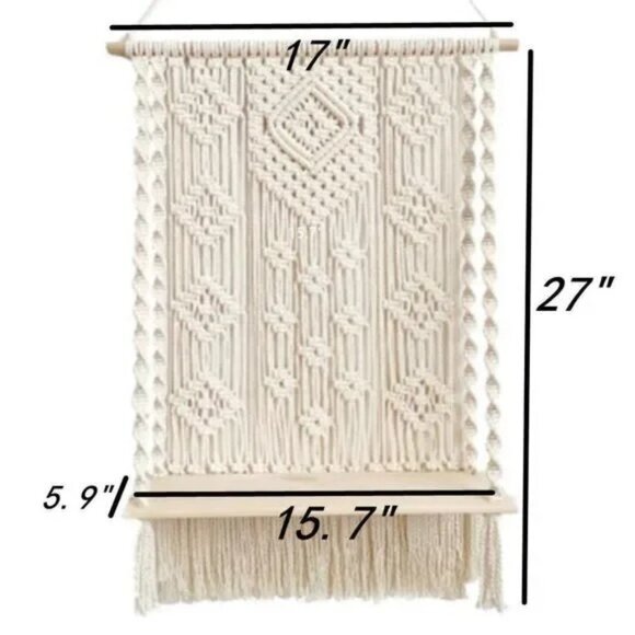 HANDMADE Macrame Wall Hanging Shelf - Picture 2 of 6